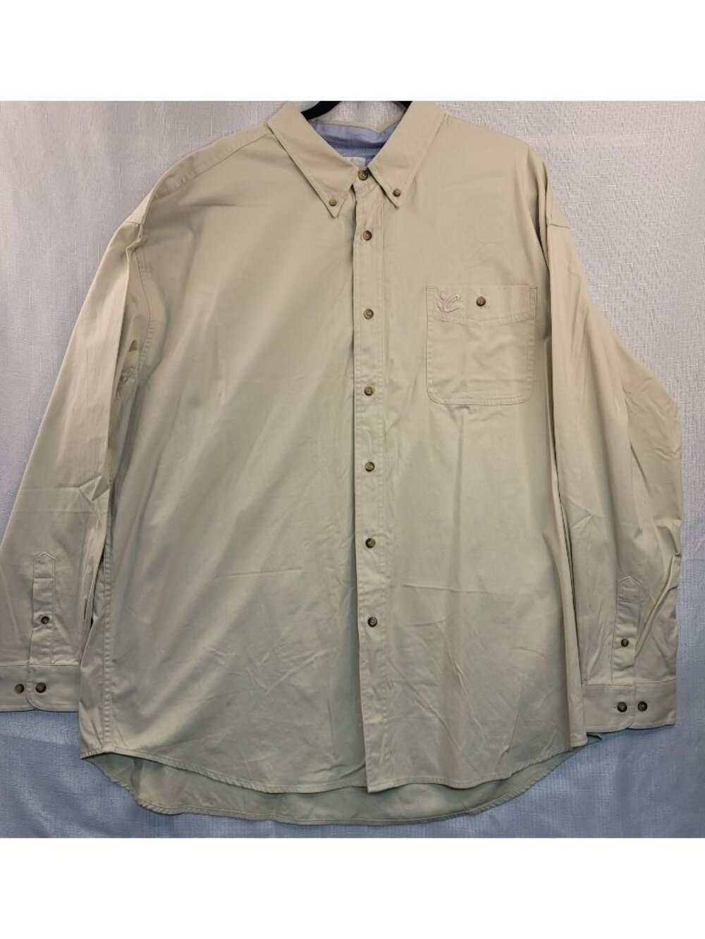 Chase Authentics Button-Up Shirt XXL Beige Cotton Racing Nascar Streetwear Layer